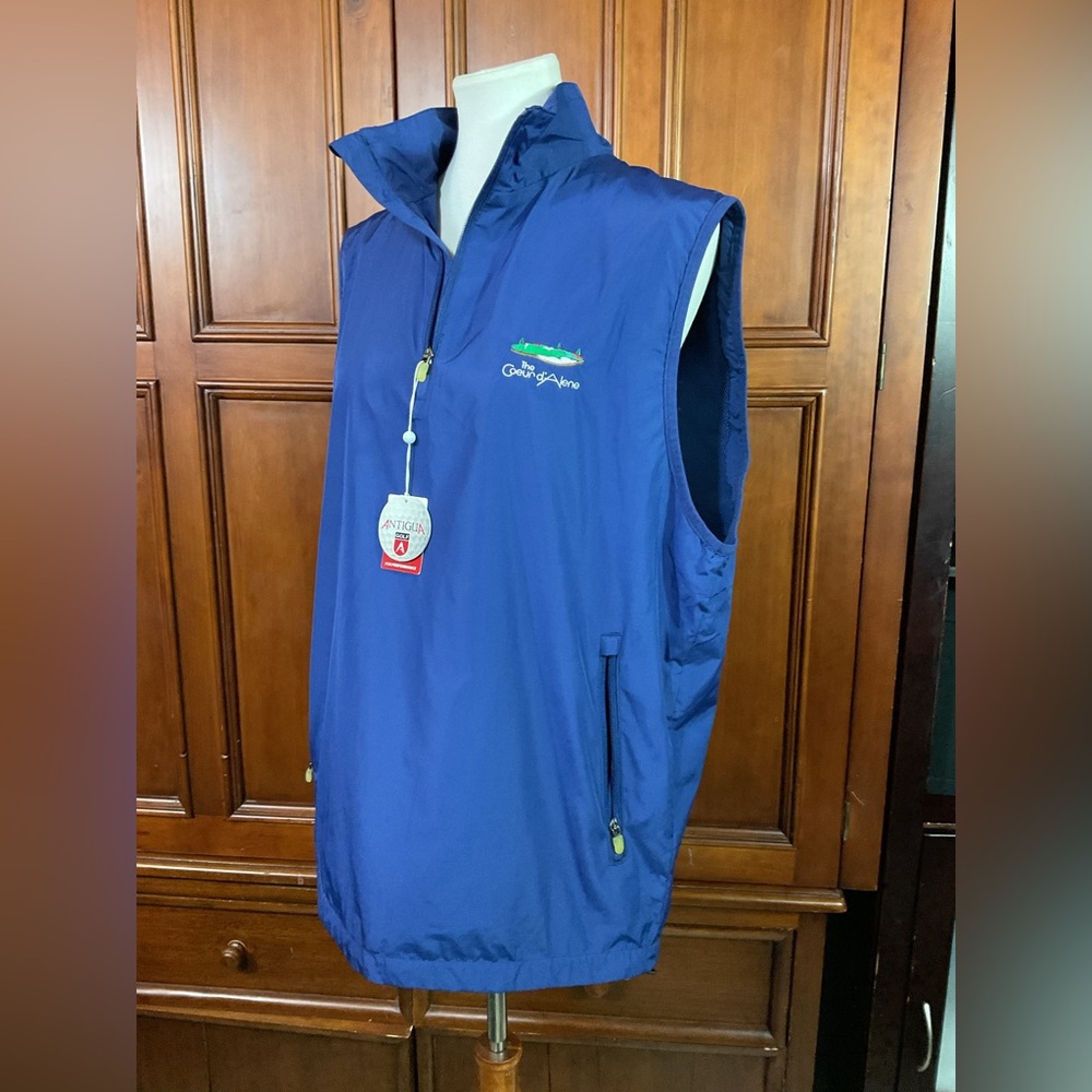 The coeur d alene golf Men’s Size Med New W Tags Mountain West Solid Blue Zipper